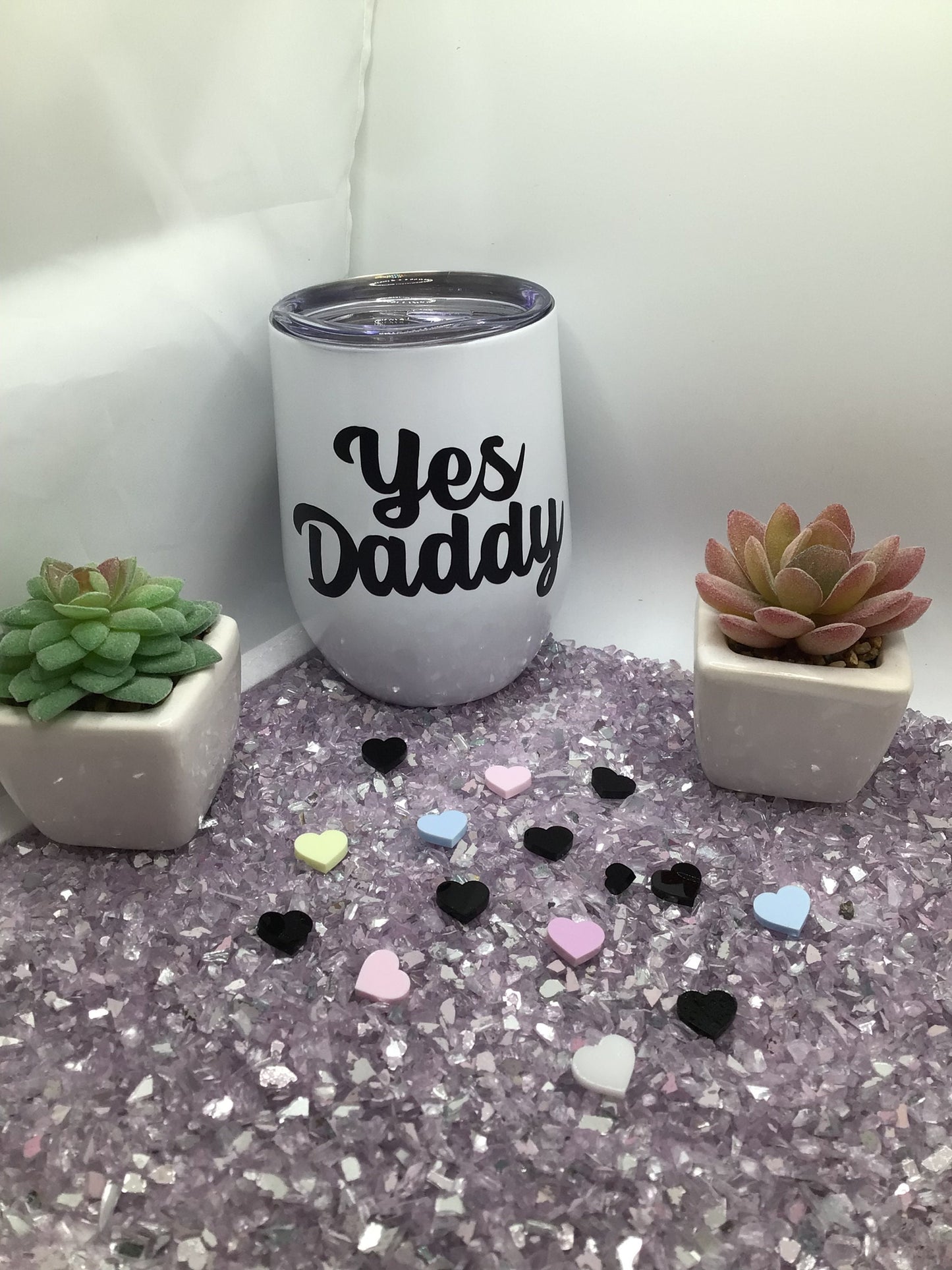 Yes Daddy Stemless 12 oz Wine Tumblers