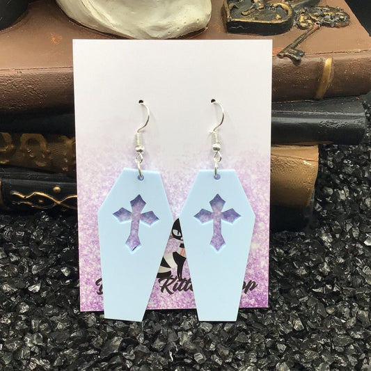 Coffin Baby Blue Pastel Goth Earrings