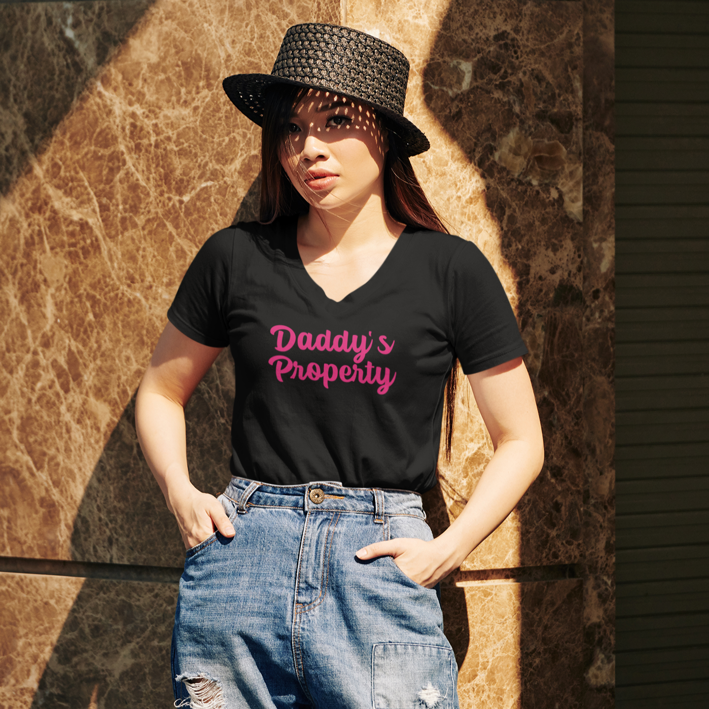 Daddy's Property Unisex Short Sleeve V-Neck T-Shirt